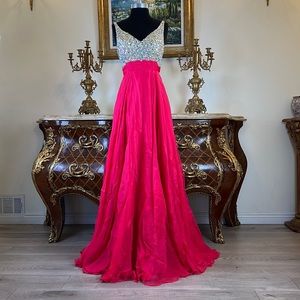 Meier Collection formal rhinestone bodice evening prom dress